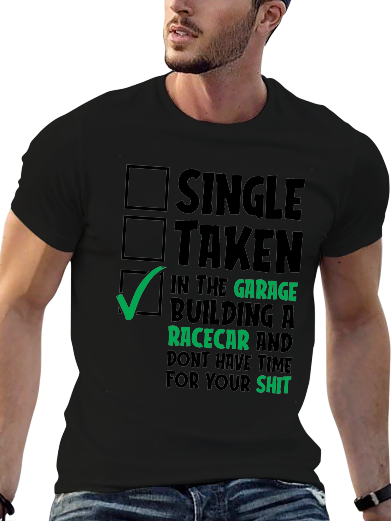 Garage Racecar T-Shirt - Single Taken Mechanic Tee