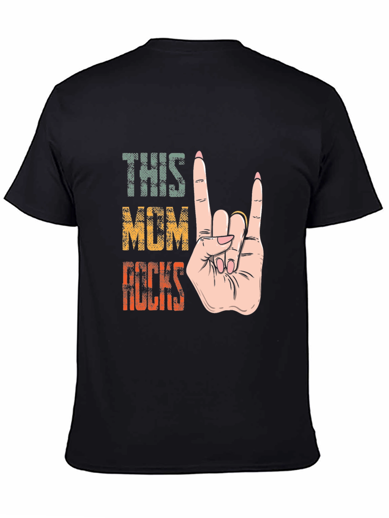 This Mom Rocks T-Shirt - Rock On Hand Sign