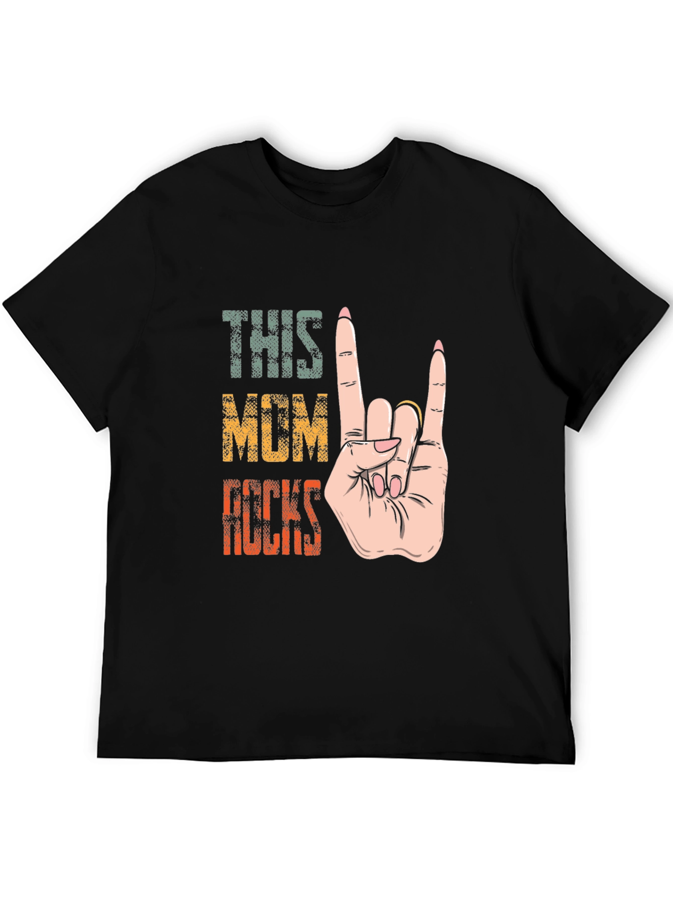 This Mom Rocks T-Shirt - Rock On Hand Sign