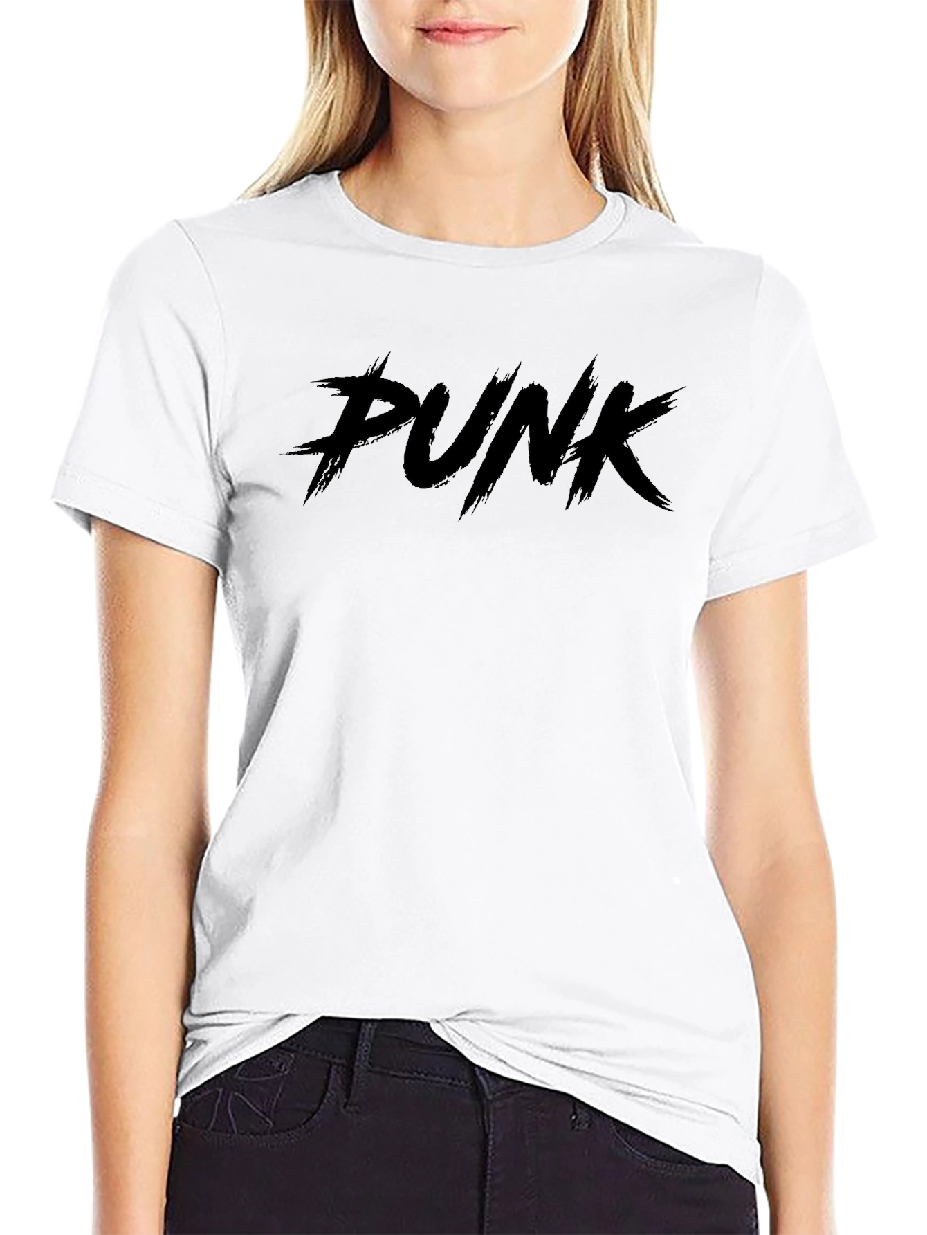 Mens Black Punk Graphic T-Shirt