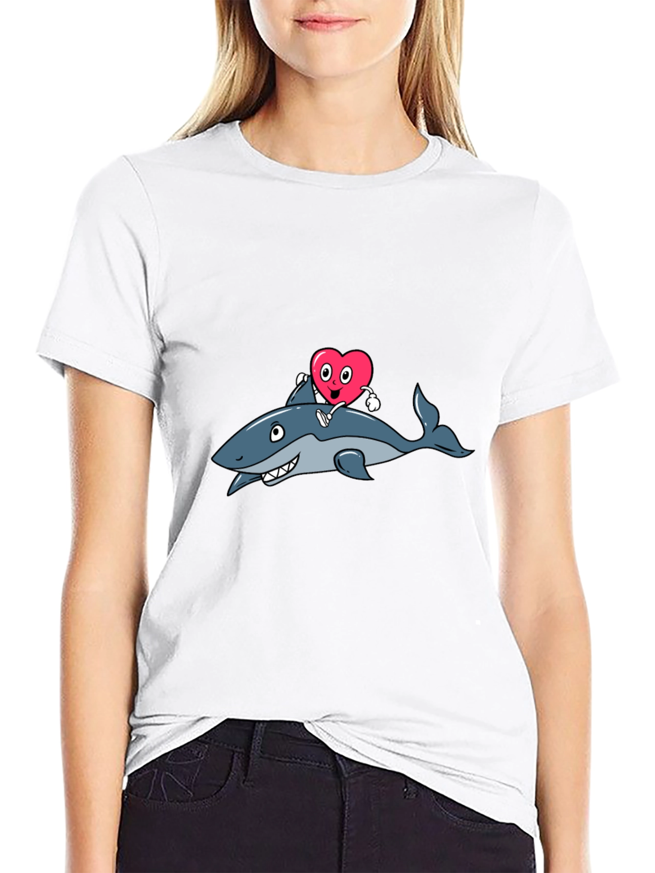 Shark Heart Valentines Day T-Shirt