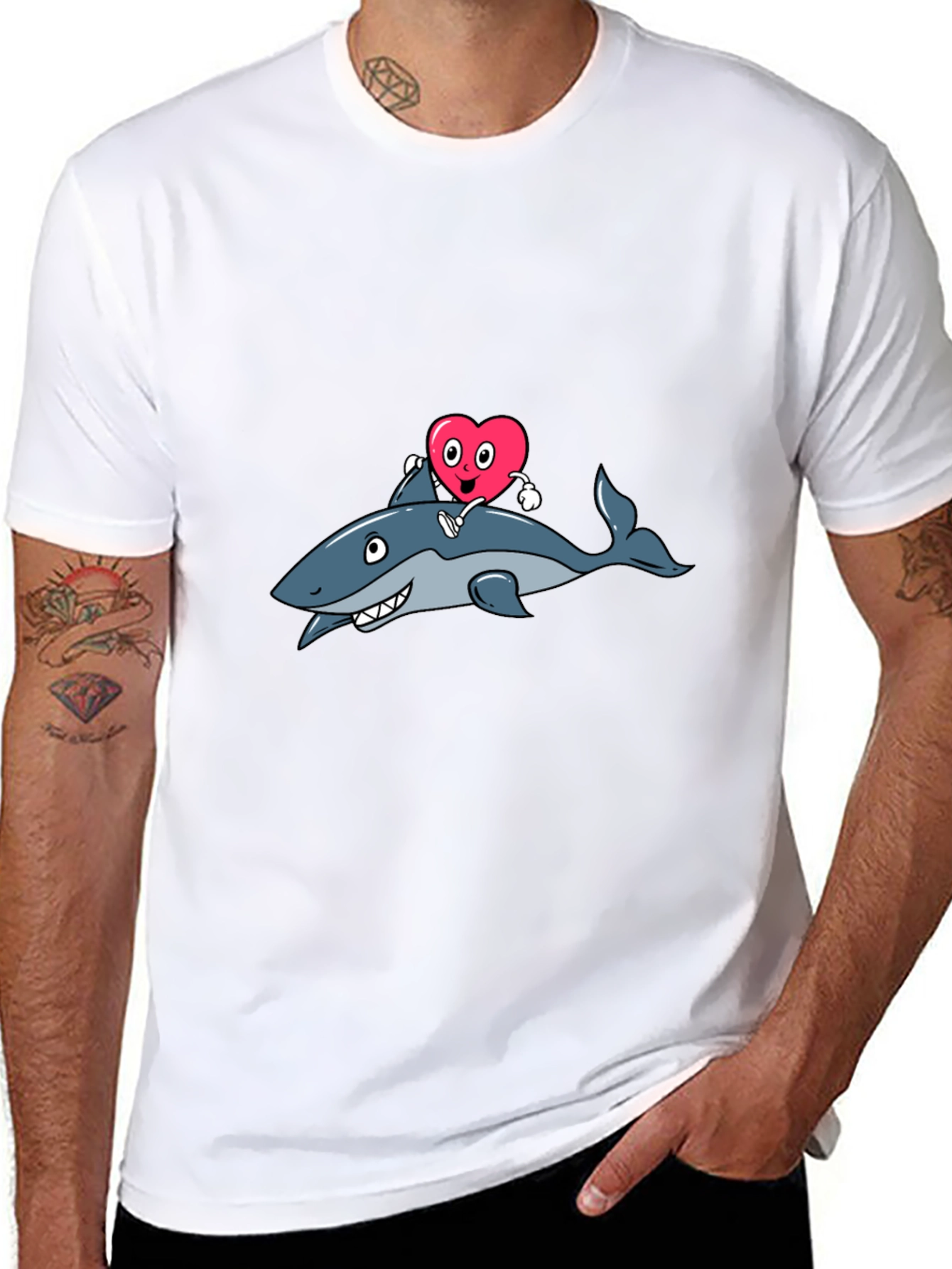Shark Heart Valentines Day T-Shirt