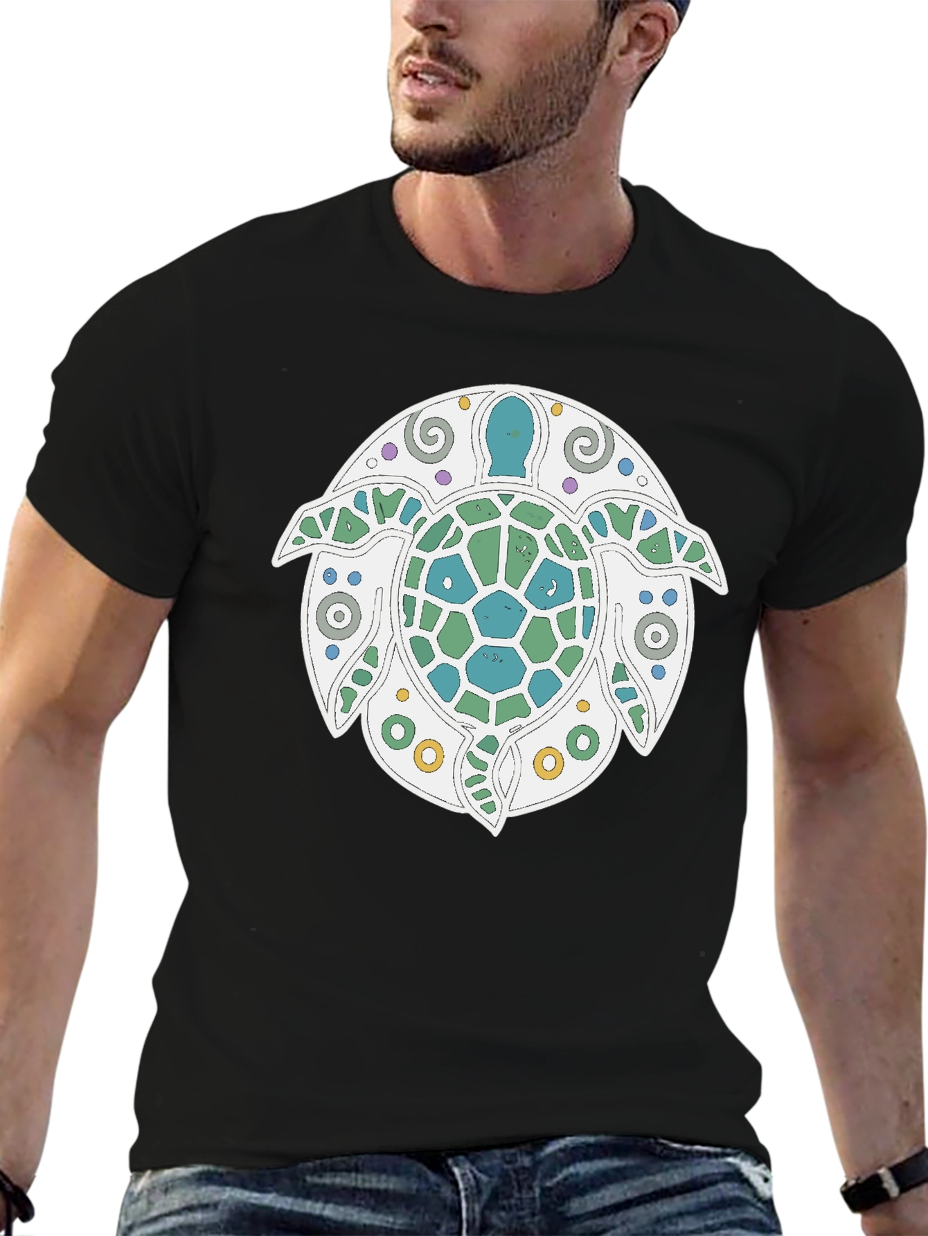 Turtle Graphic Tee - Stylish Black T-Shirt