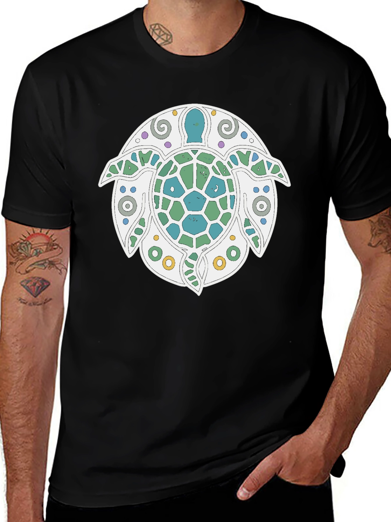 Turtle Graphic Tee - Stylish Black T-Shirt