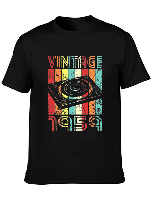Vintage 1959 Turntable T-Shirt - Retro Music Lover Tee