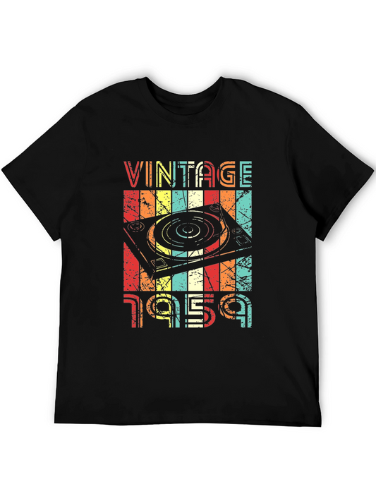 Vintage 1959 Turntable T-Shirt - Retro Music Lover Tee