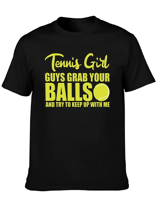 Tennis Girl Balls Graphic T-Shirt