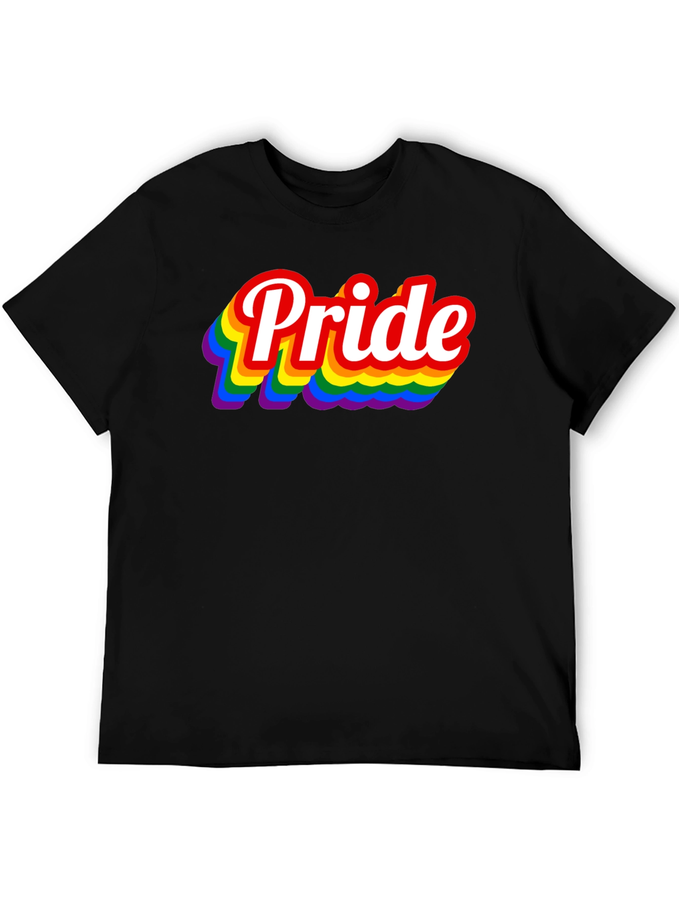 Pride Rainbow T-Shirt - Black