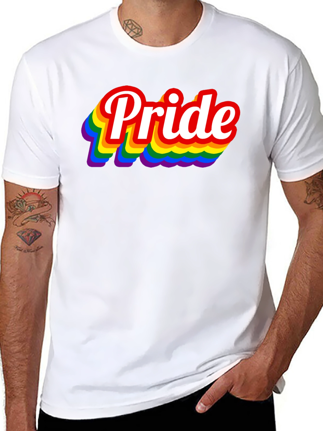 Pride Rainbow T-Shirt - Black