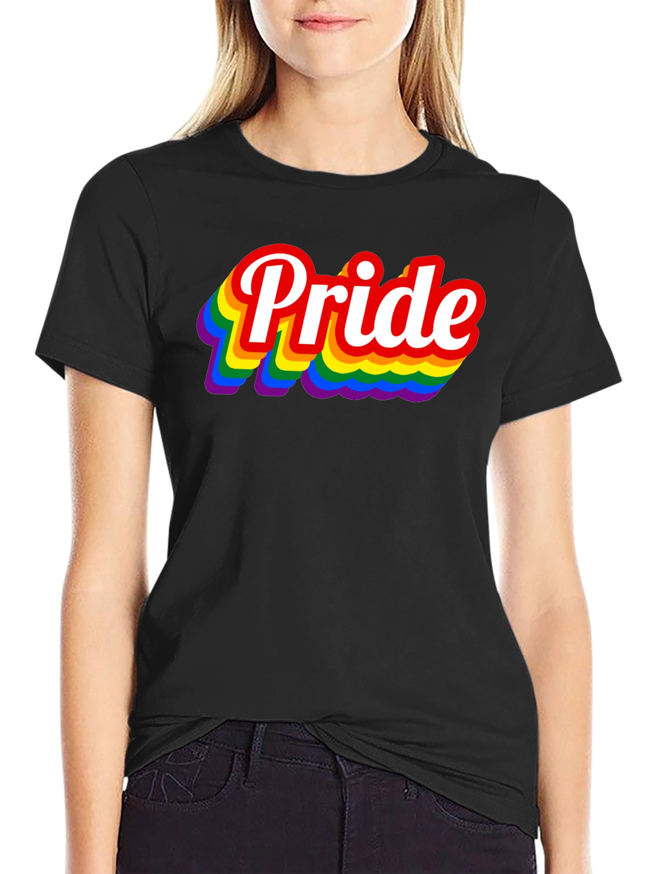 Pride Rainbow T-Shirt - Black