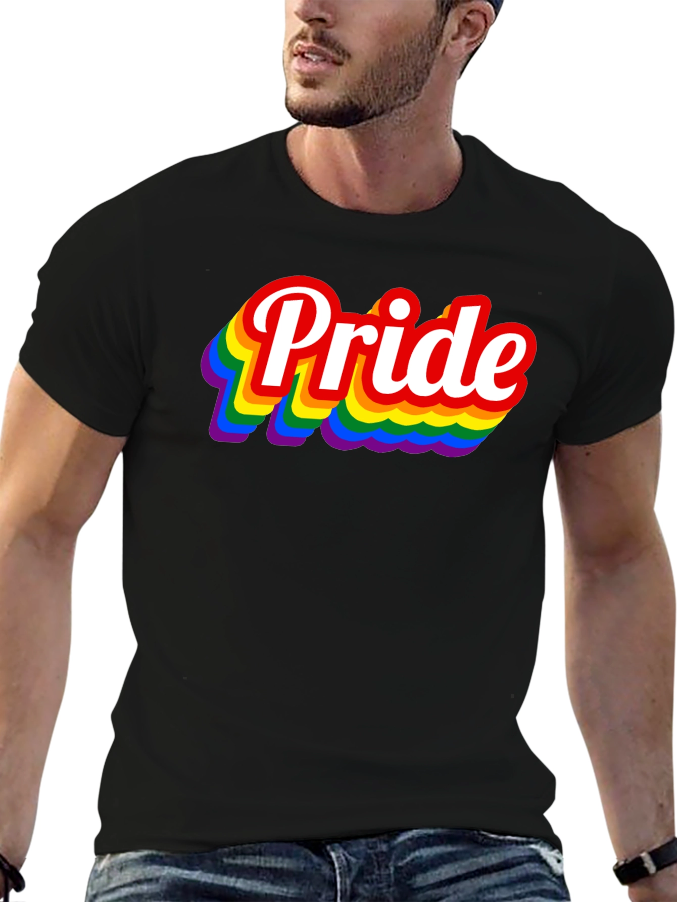 Pride Rainbow T-Shirt - Black