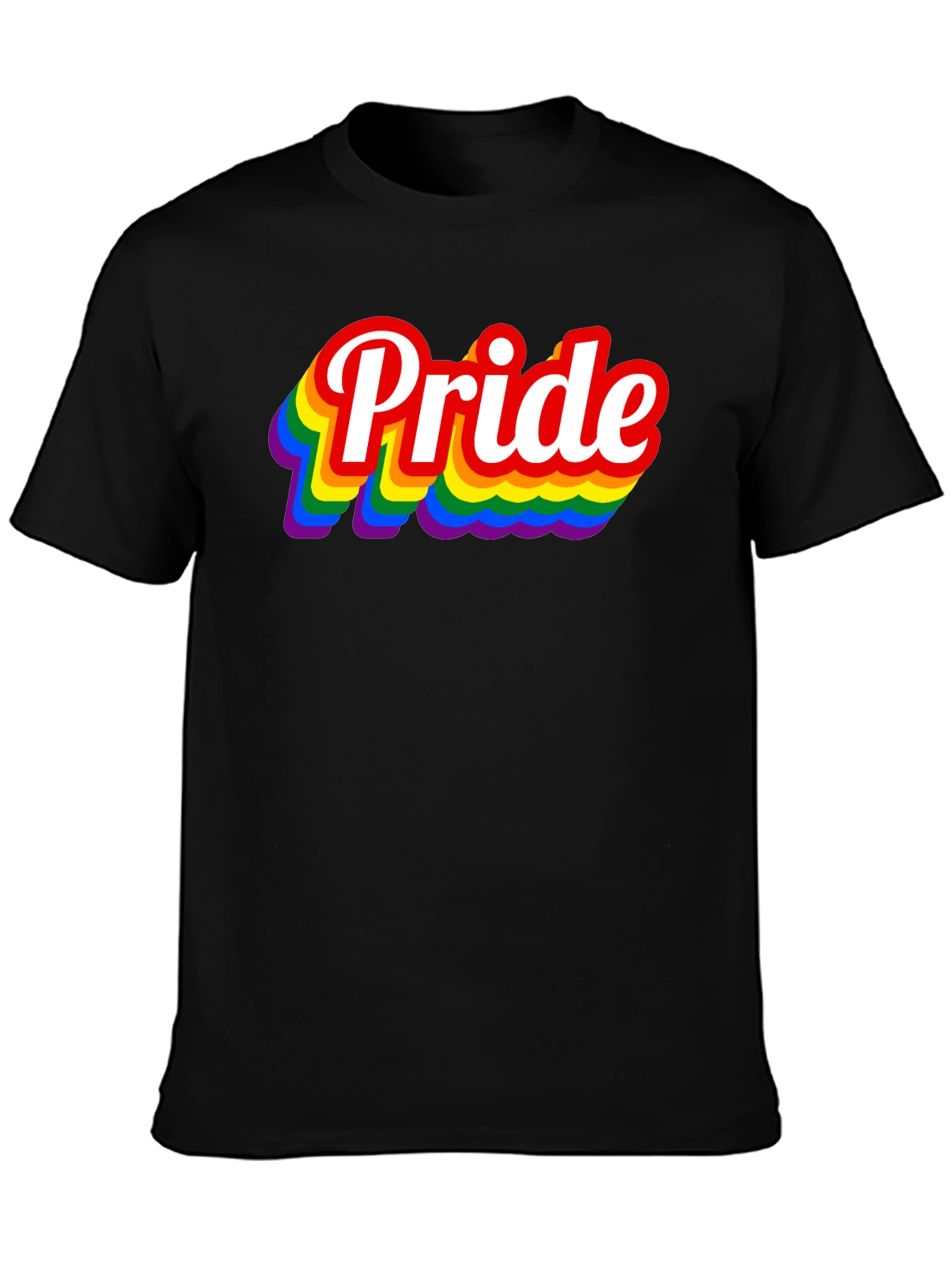 Pride Rainbow T-Shirt - Black