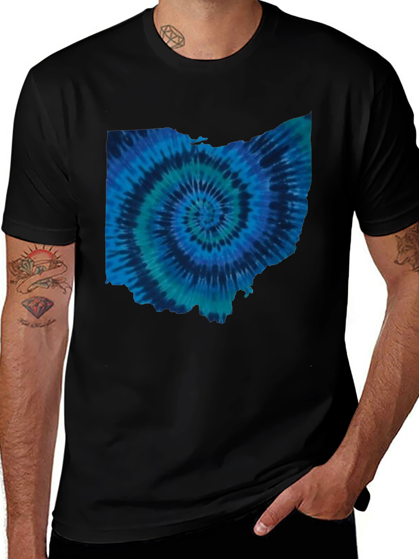 Ohio Tie Dye State Shape T-Shirt