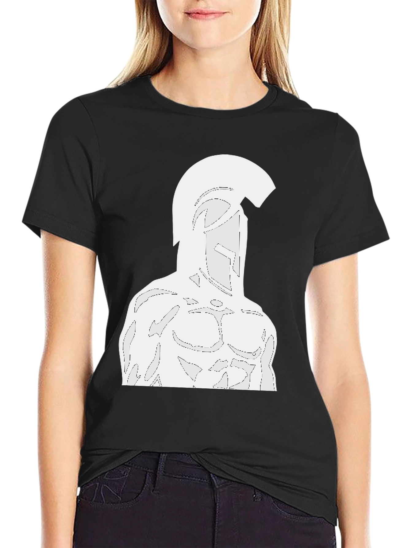 Spartan Warrior Graphic T-Shirt - Black