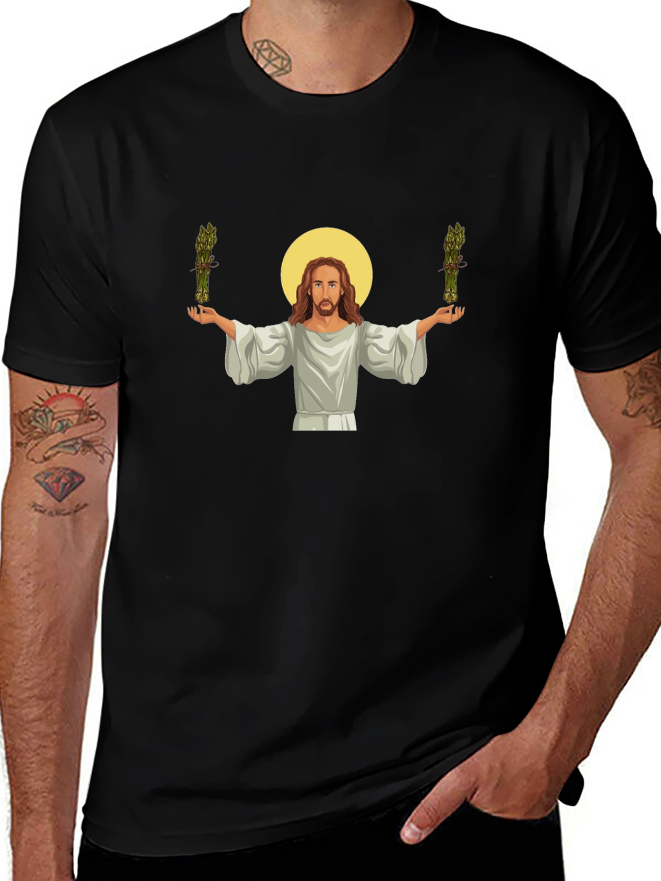 Jesus Asparagus Funny Graphic T-Shirt