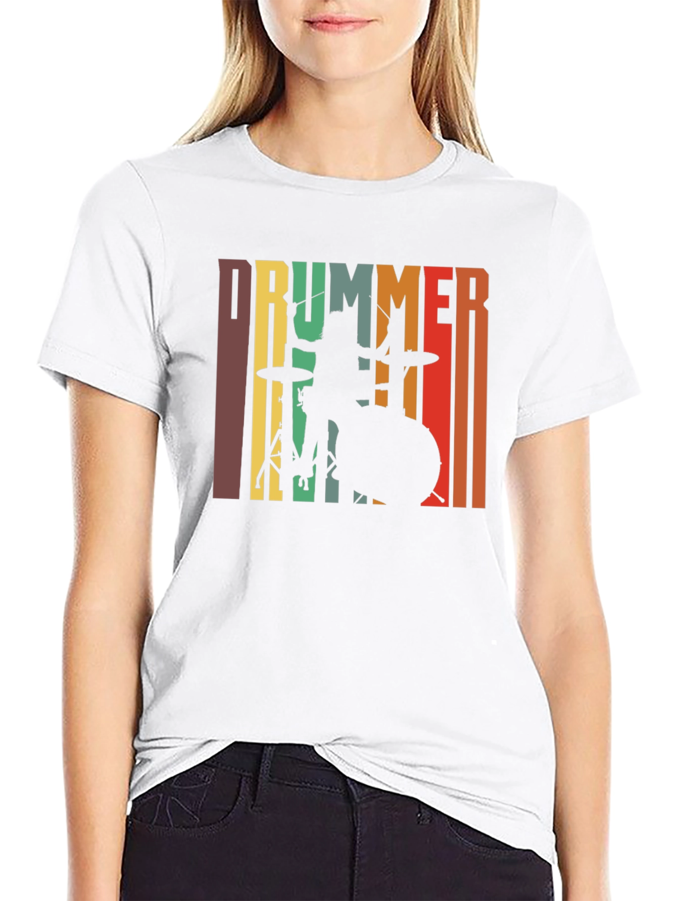 Retro Drummer Graphic Tee - Music Lover T-Shirt