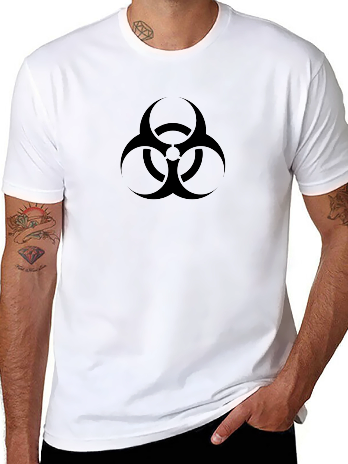 Biohazard Symbol Graphic Black T-Shirt