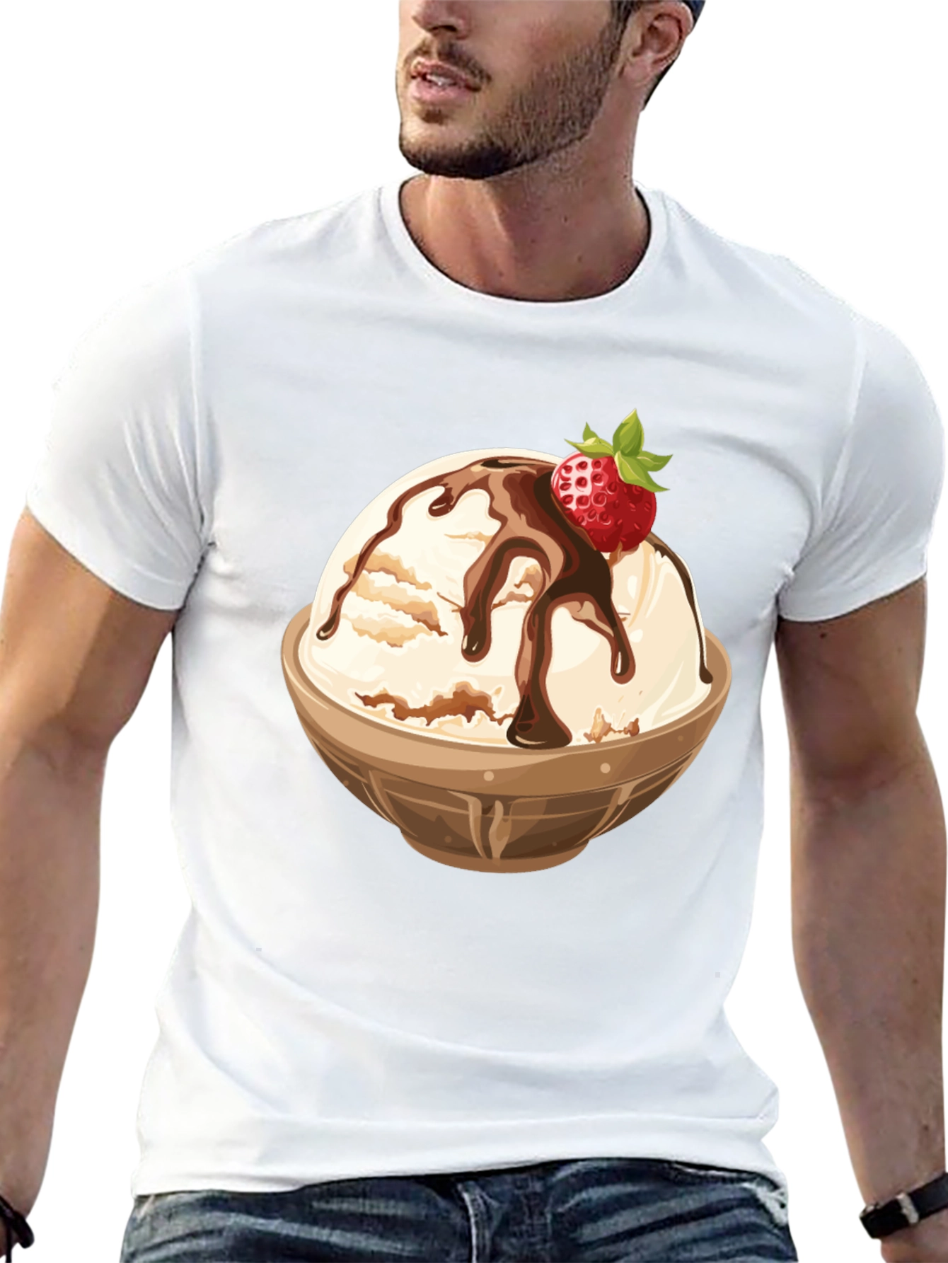 Ice Cream Bowl Graphic Tee - Dessert Lovers T-Shirt