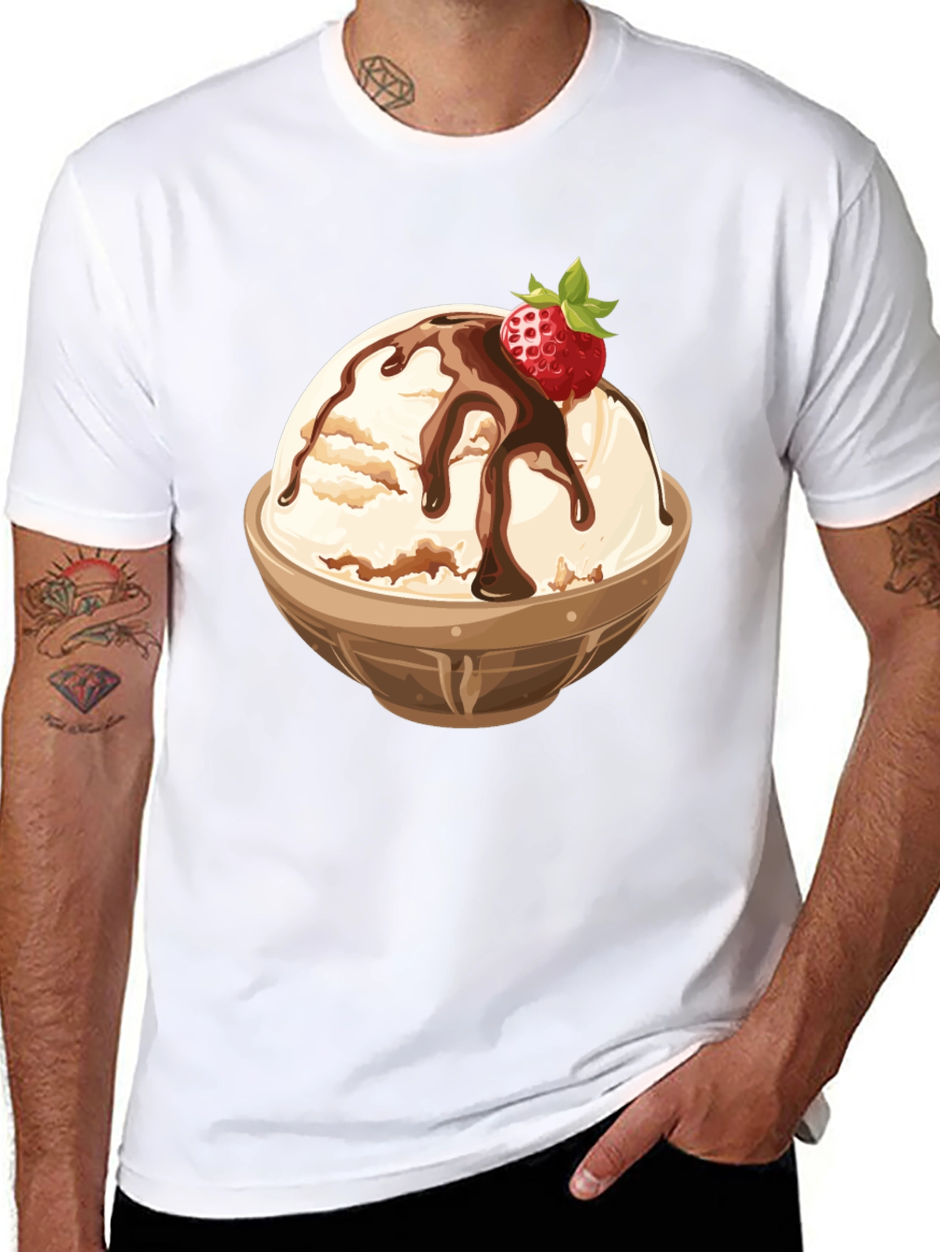 Ice Cream Bowl Graphic Tee - Dessert Lovers T-Shirt