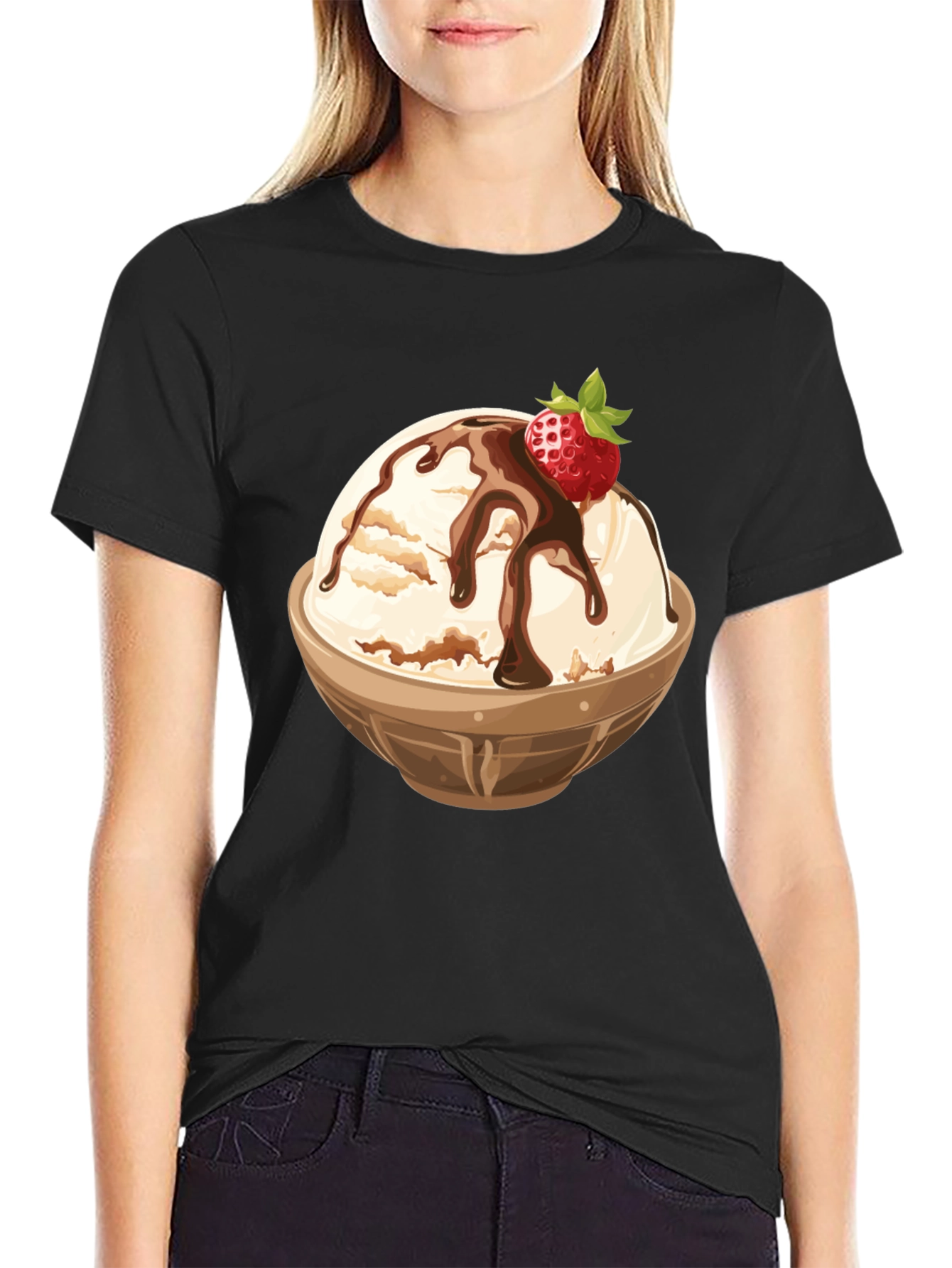 Ice Cream Bowl Graphic Tee - Dessert Lovers T-Shirt