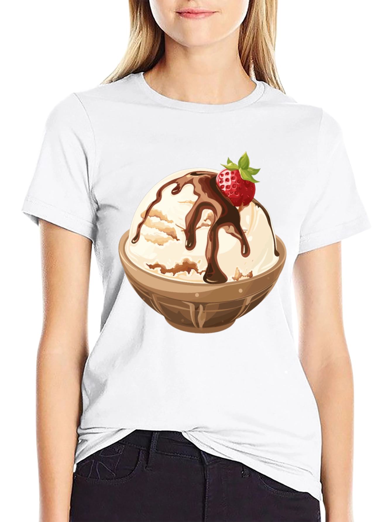 Ice Cream Bowl Graphic Tee - Dessert Lovers T-Shirt