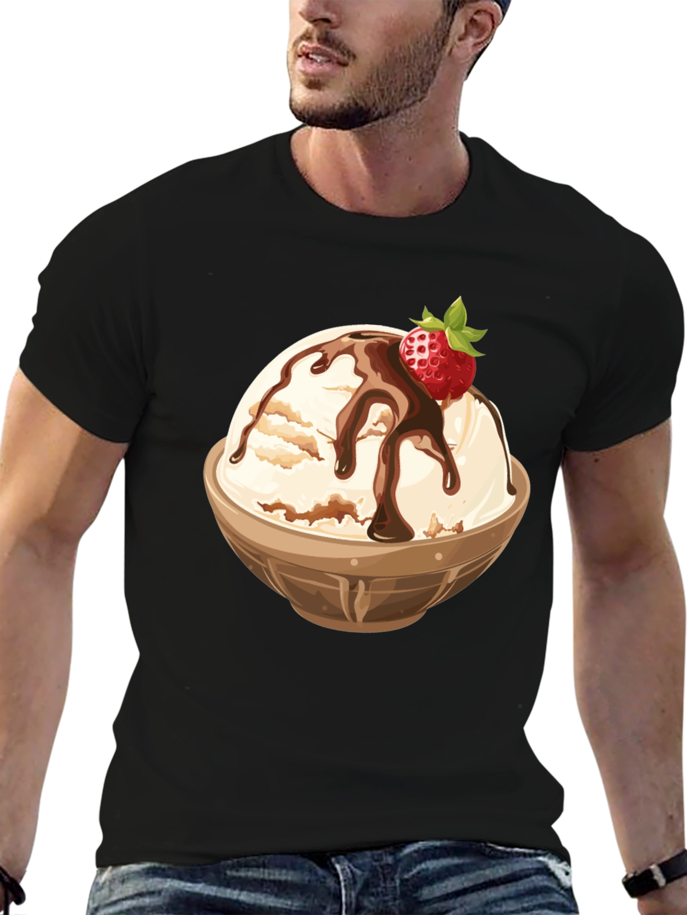 Ice Cream Bowl Graphic Tee - Dessert Lovers T-Shirt