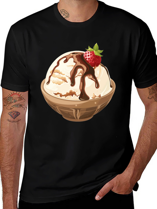 Ice Cream Bowl Graphic Tee - Dessert Lovers T-Shirt