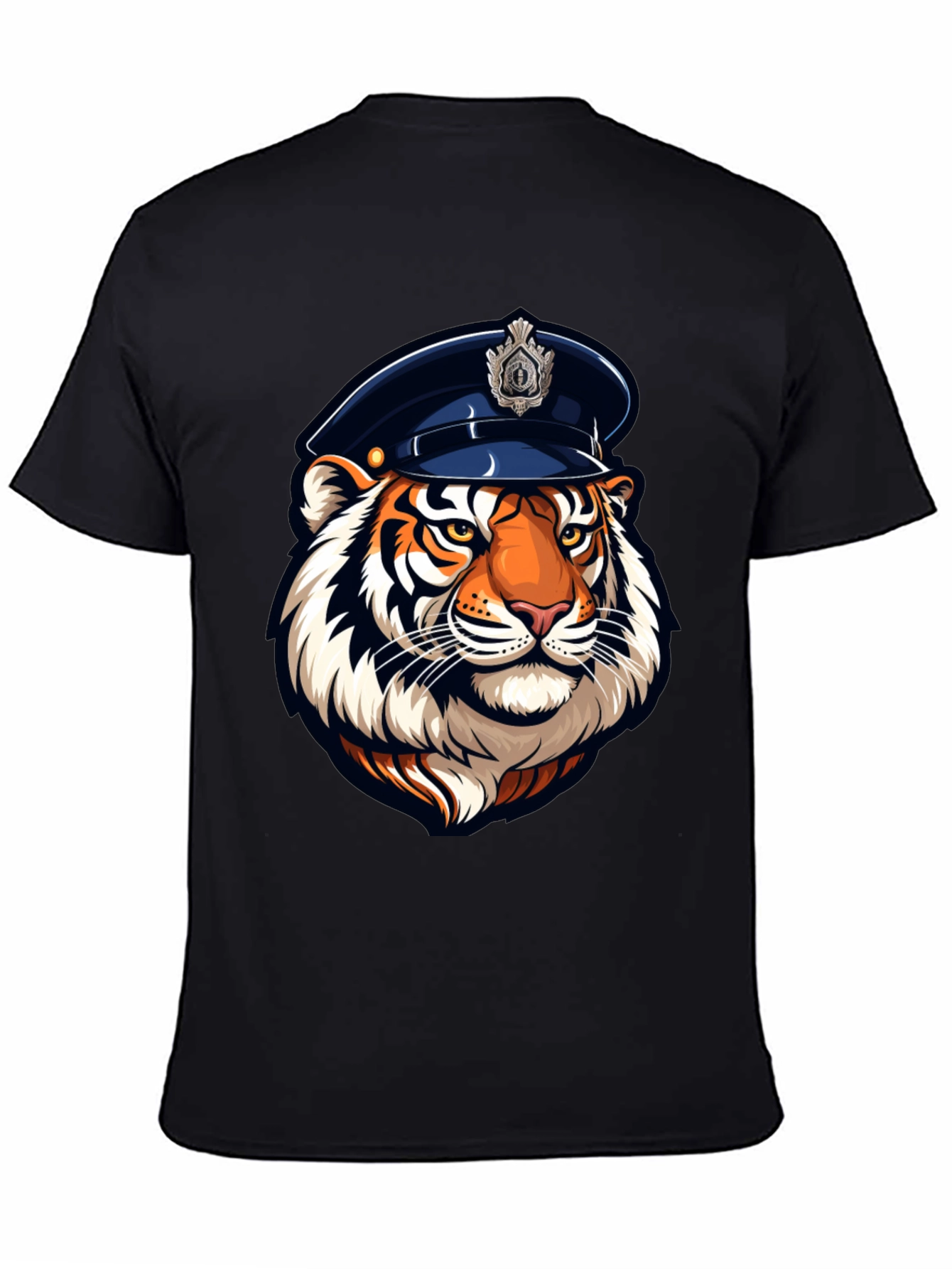 Tiger Cop Graphic Tee - Cool Animal Design