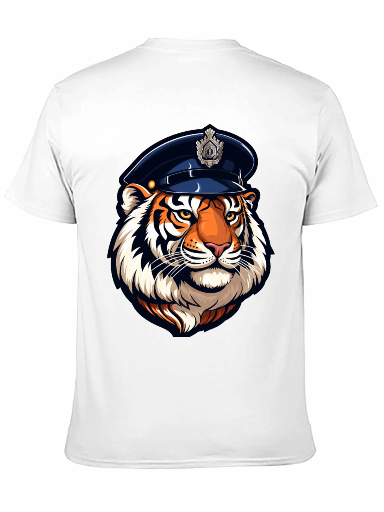 Tiger Cop Graphic Tee - Cool Animal Design