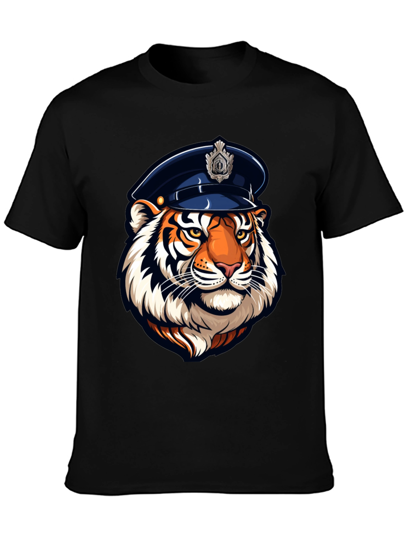 Tiger Cop Graphic Tee - Cool Animal Design
