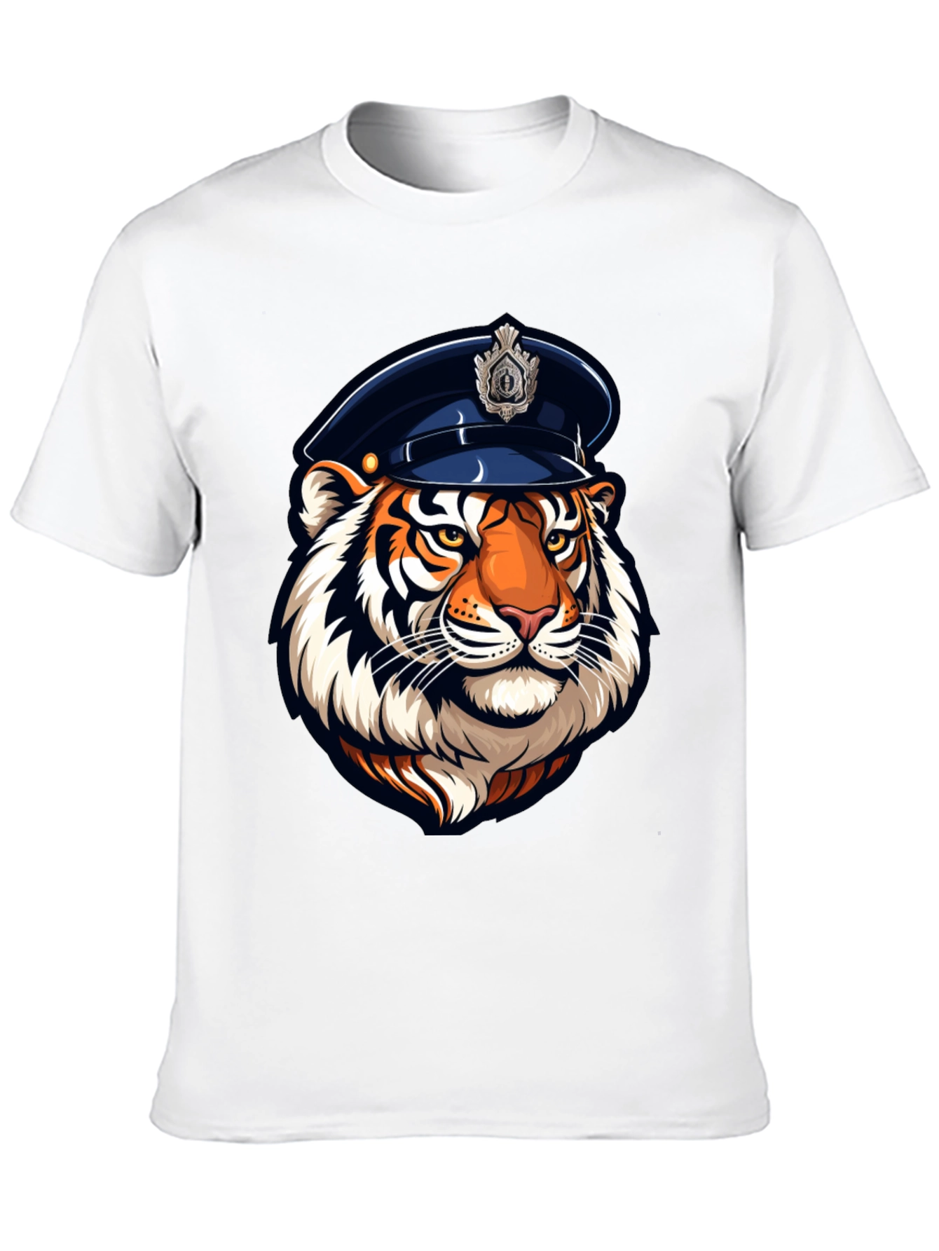 Tiger Cop Graphic Tee - Cool Animal Design