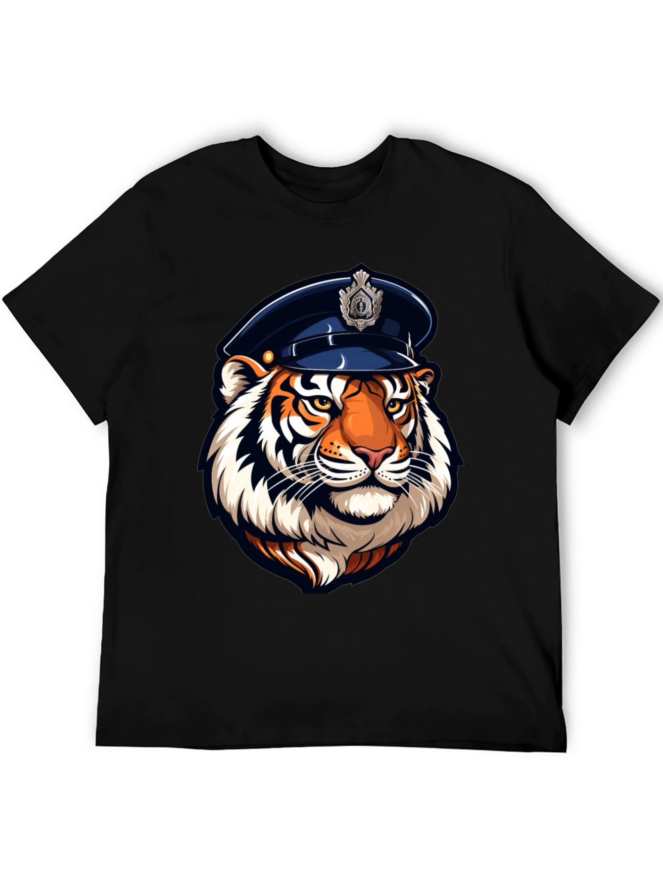 Tiger Cop Graphic Tee - Cool Animal Design