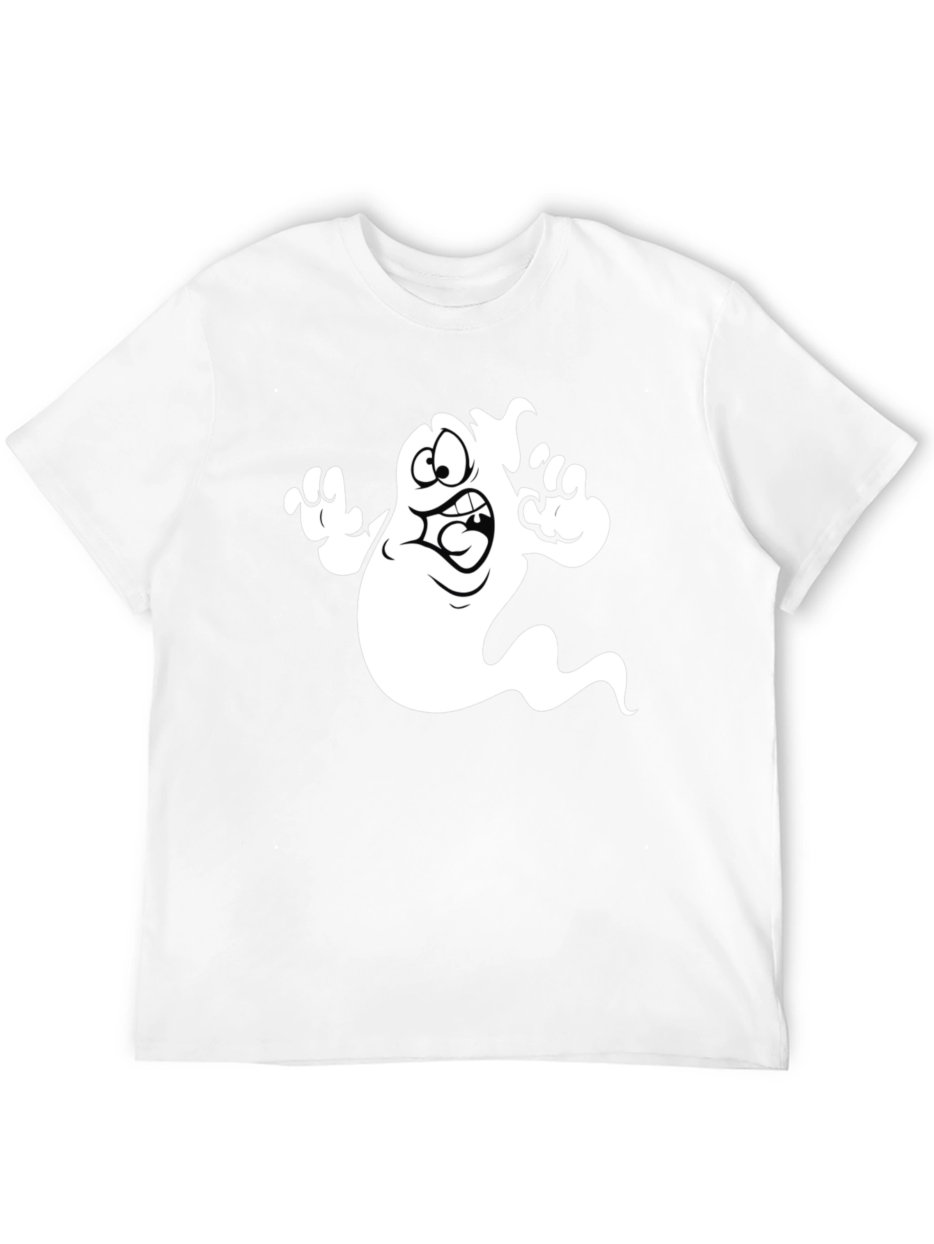 Cartoon Ghost Graphic T-Shirt - Black
