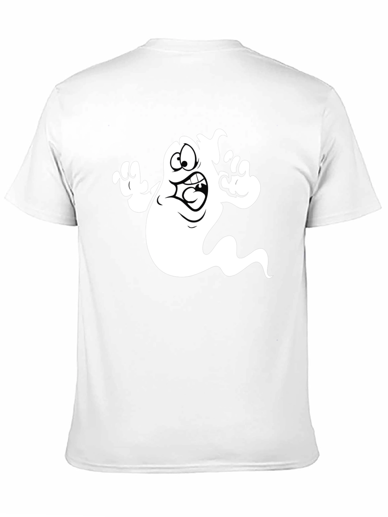 Cartoon Ghost Graphic T-Shirt - Black