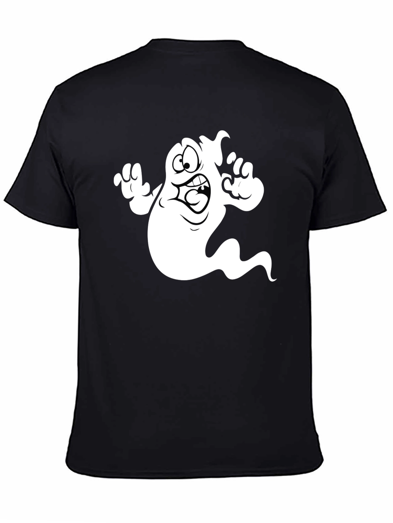 Cartoon Ghost Graphic T-Shirt - Black