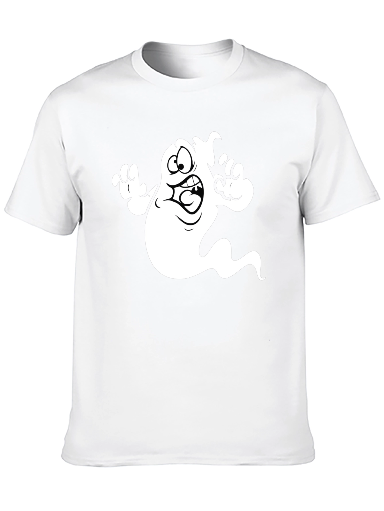 Cartoon Ghost Graphic T-Shirt - Black