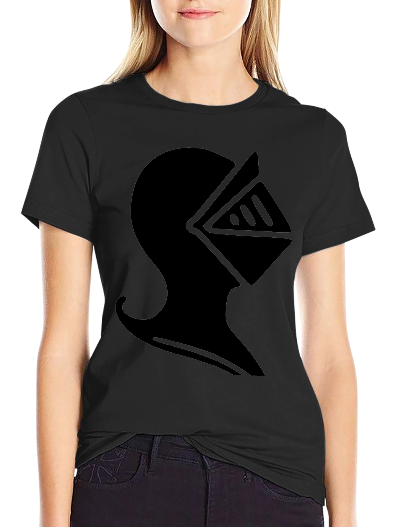 Knight Helmet Graphic T-Shirt - Black
