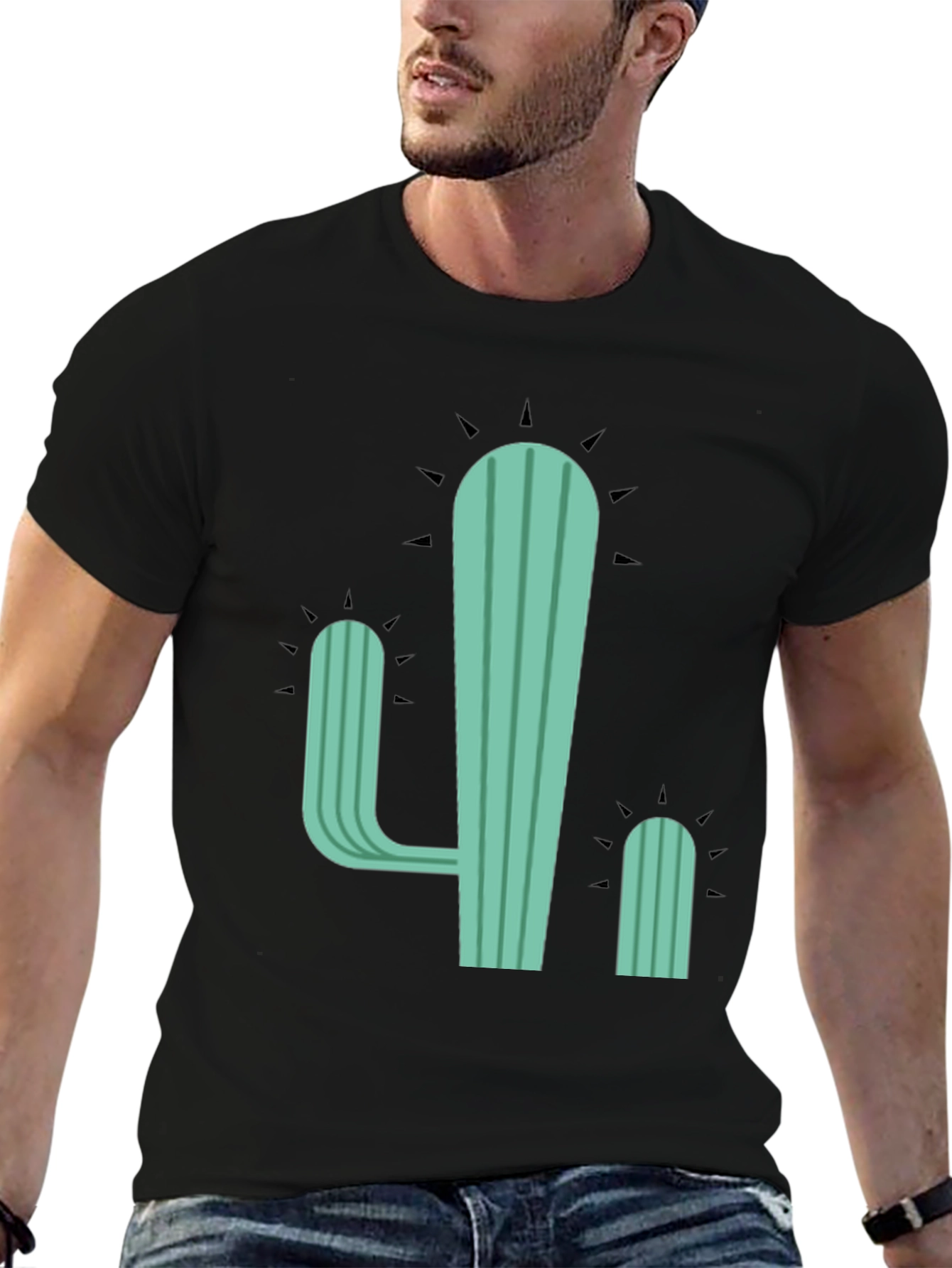 Cactus Graphic Tee - Casual Cotton T-Shirt