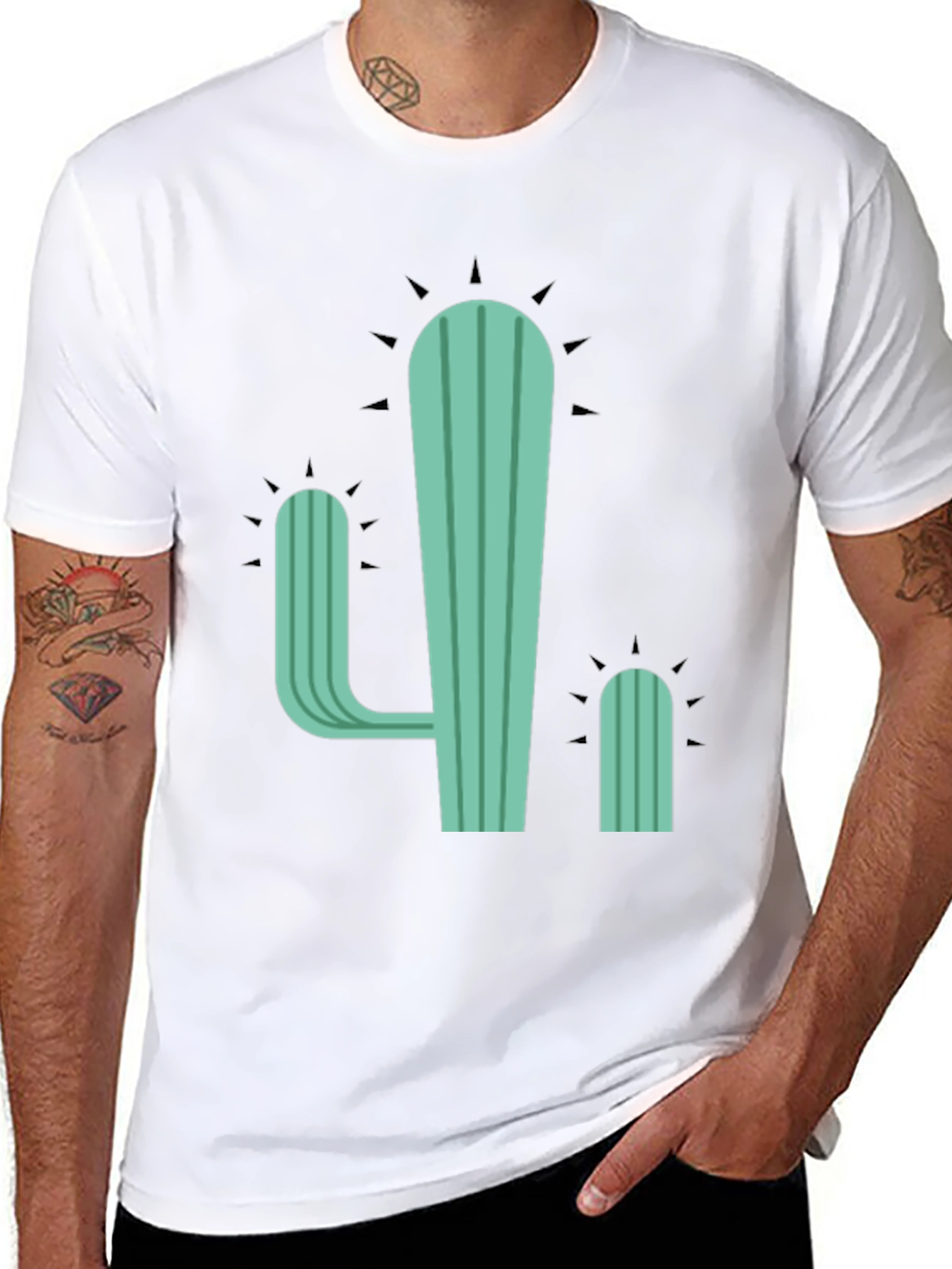 Cactus Graphic Tee - Casual Cotton T-Shirt