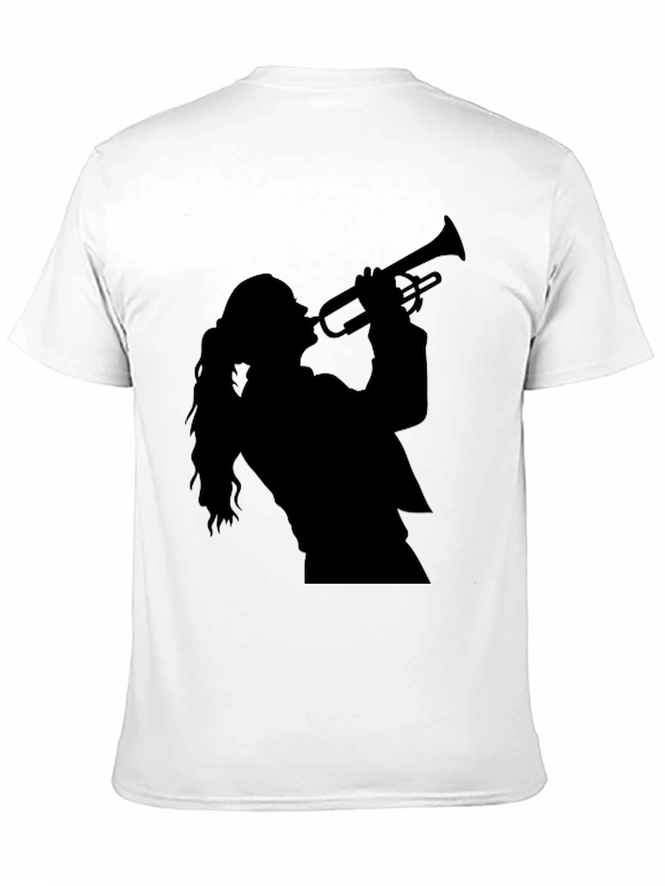Trumpet Player Graphic Tee - Black Cotton