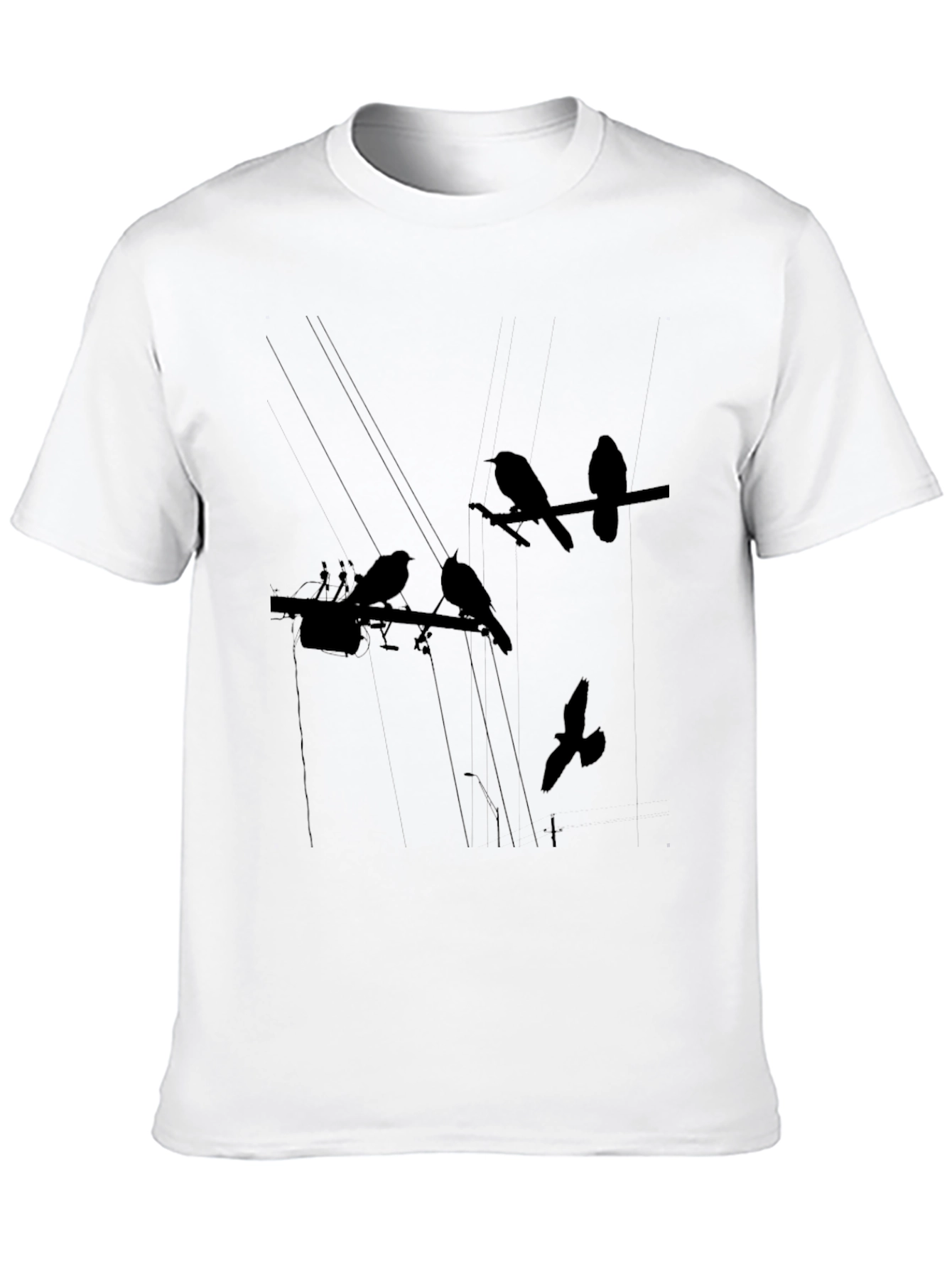 Birds on a Wire Graphic Tee - Black