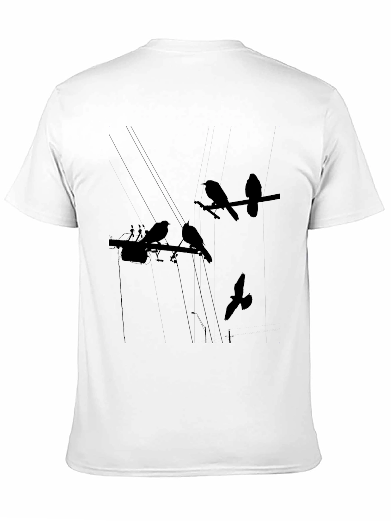 Birds on a Wire Graphic Tee - Black
