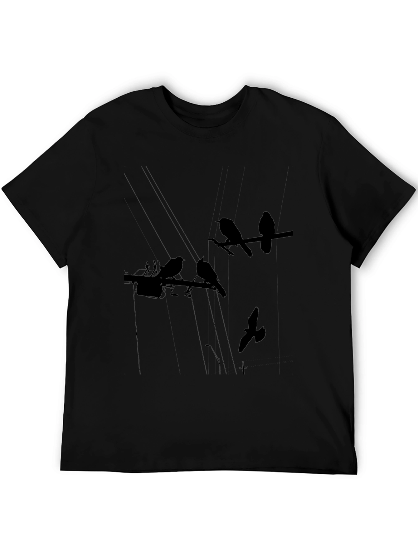 Birds on a Wire Graphic Tee - Black