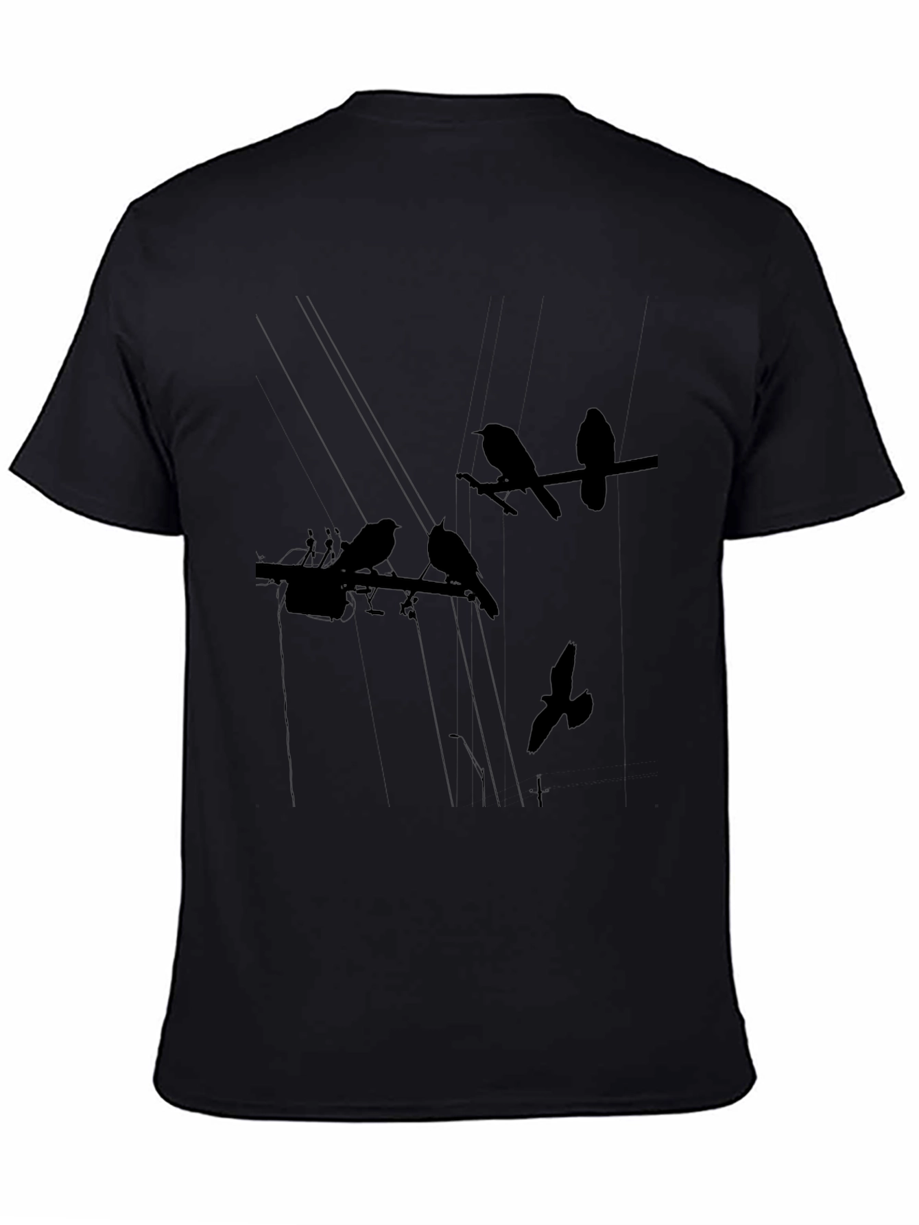 Birds on a Wire Graphic Tee - Black