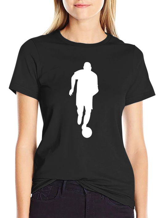 Soccer Player Silhouette Black T-Shirt