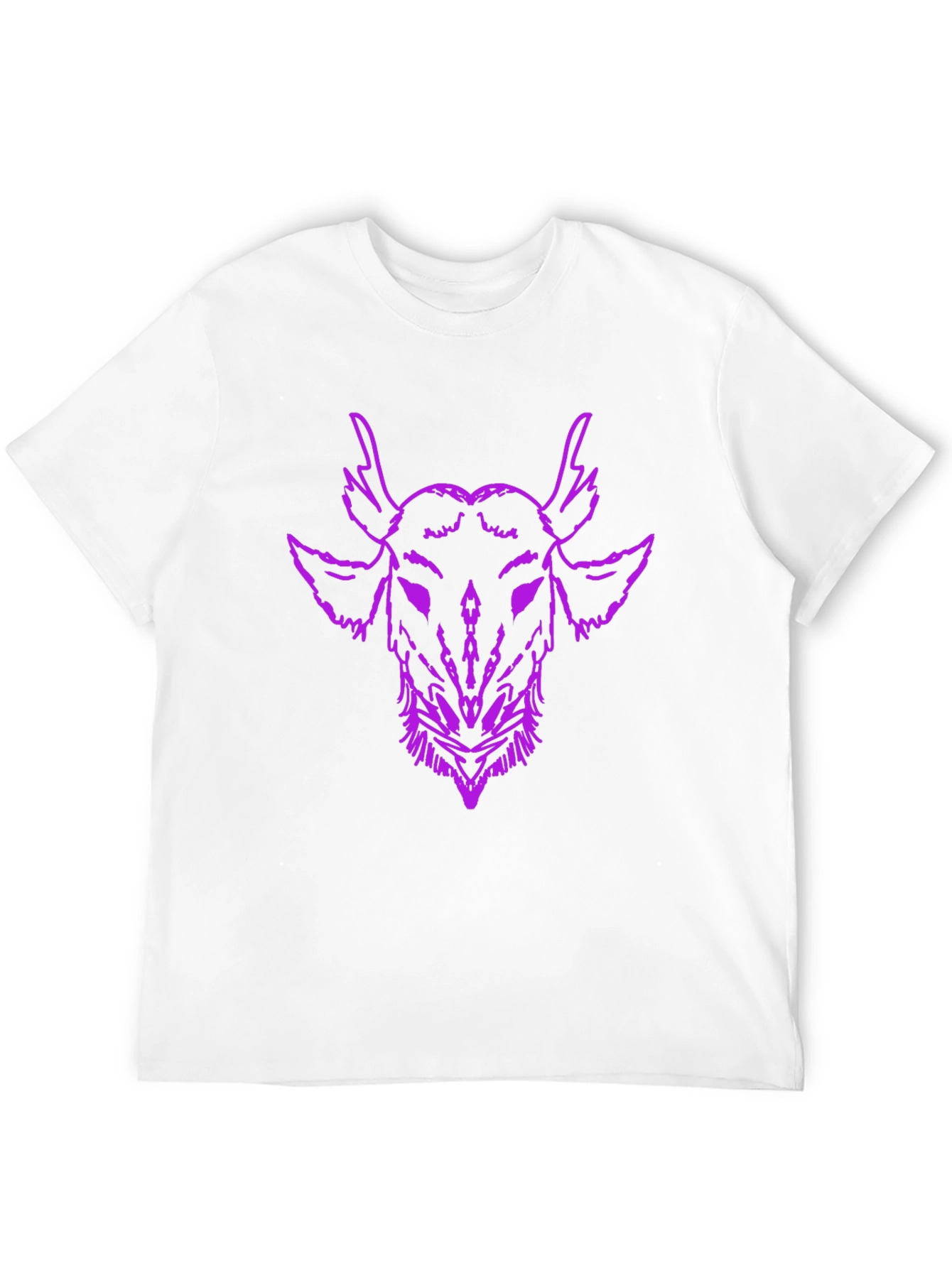 Mens Black T-Shirt with Purple Goat Head Graphic