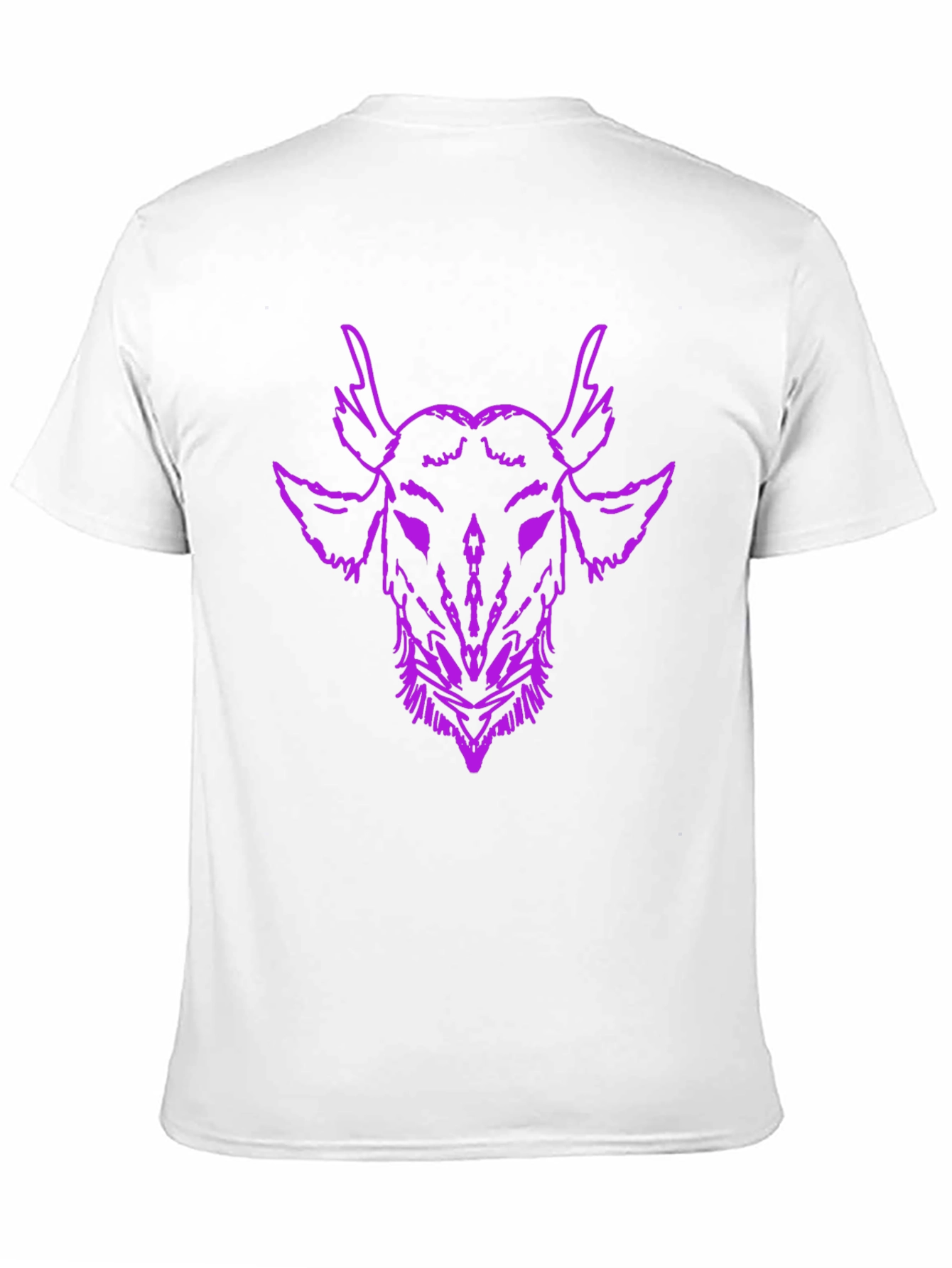 Mens Black T-Shirt with Purple Goat Head Graphic