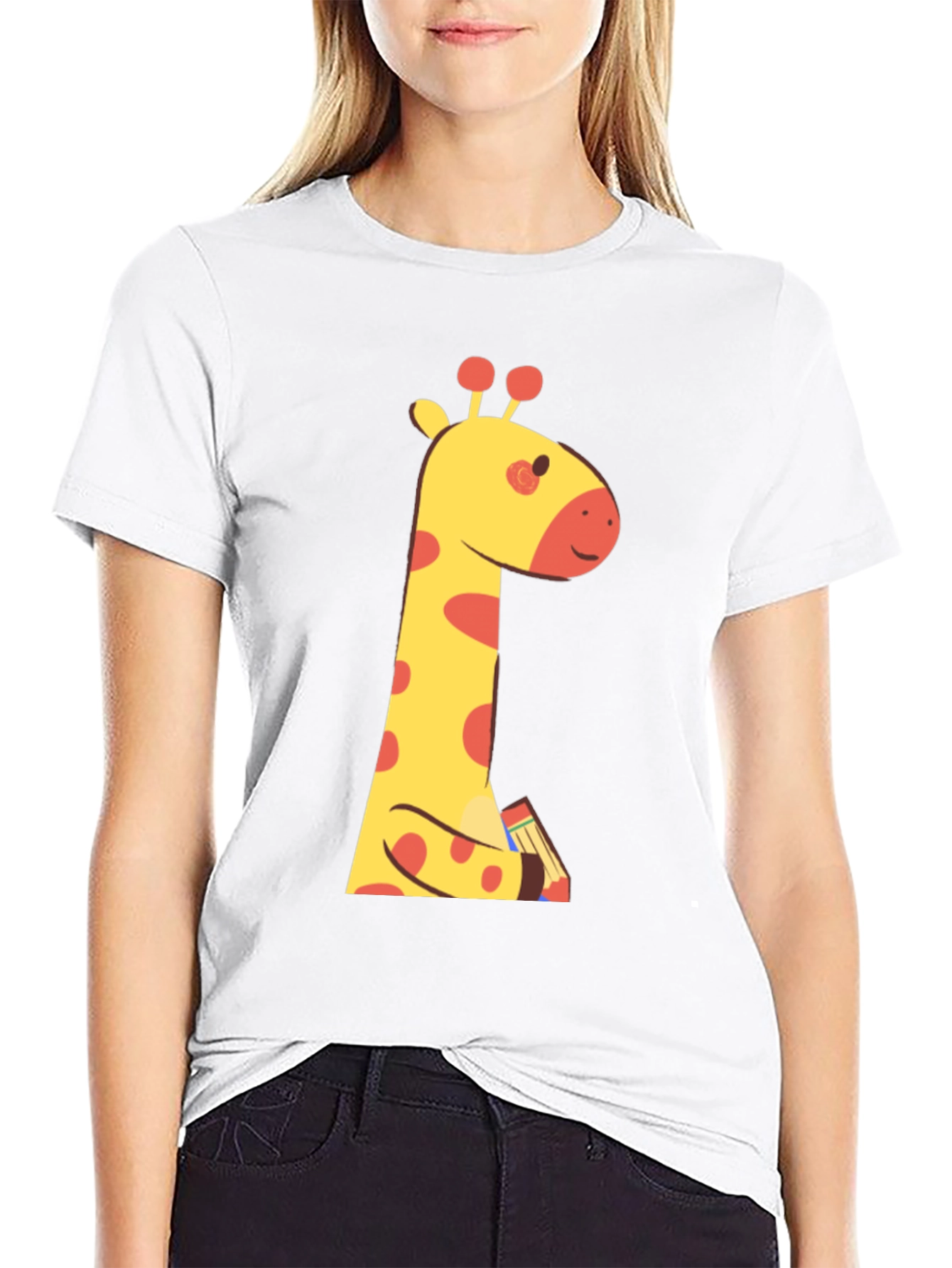 Cute Giraffe Cartoon Graphic T-Shirt
