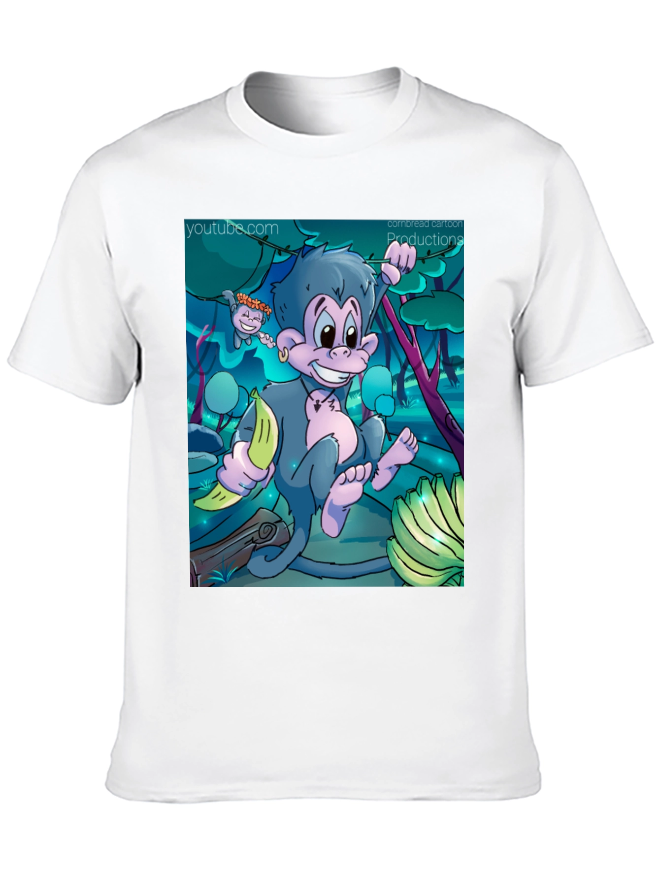 Cartoon Monkey Graphic T-Shirt