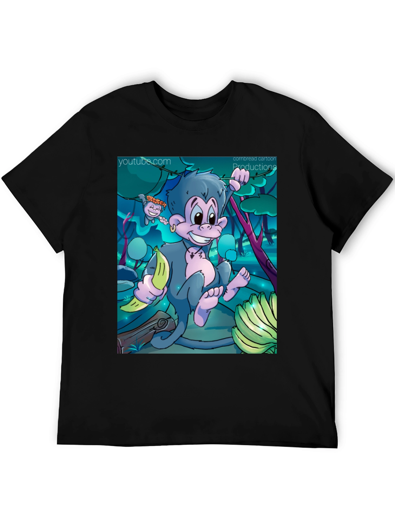 Cartoon Monkey Graphic T-Shirt